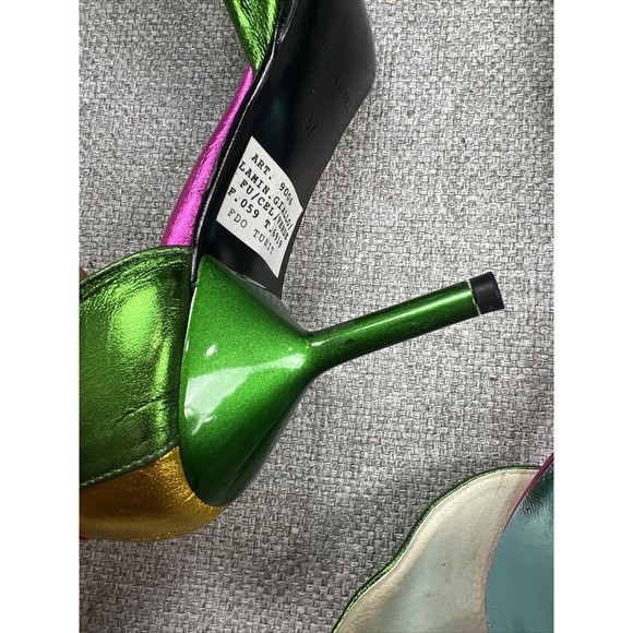 Vita Mori Shoes Eu 37 Us 6.5 Made In Italy 2010 One Of A Kind Metallic 3in Heel - Picture 7 of 16